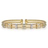 14K Yellow Gold Bujukan Double Rows Baguette Diamond Fashion Bangle - 0.75 ct
