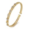 14K Yellow Gold Bujukan Double Rows Baguette Diamond Fashion Bangle - 0.75 ct
