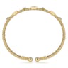 14K Yellow Gold Bujukan Double Rows Baguette Diamond Fashion Bangle - 0.75 ct