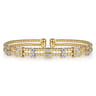 14K Yellow Gold Bujukan Double Rows Baguette Diamond Fashion Bangle - 0.75 ct