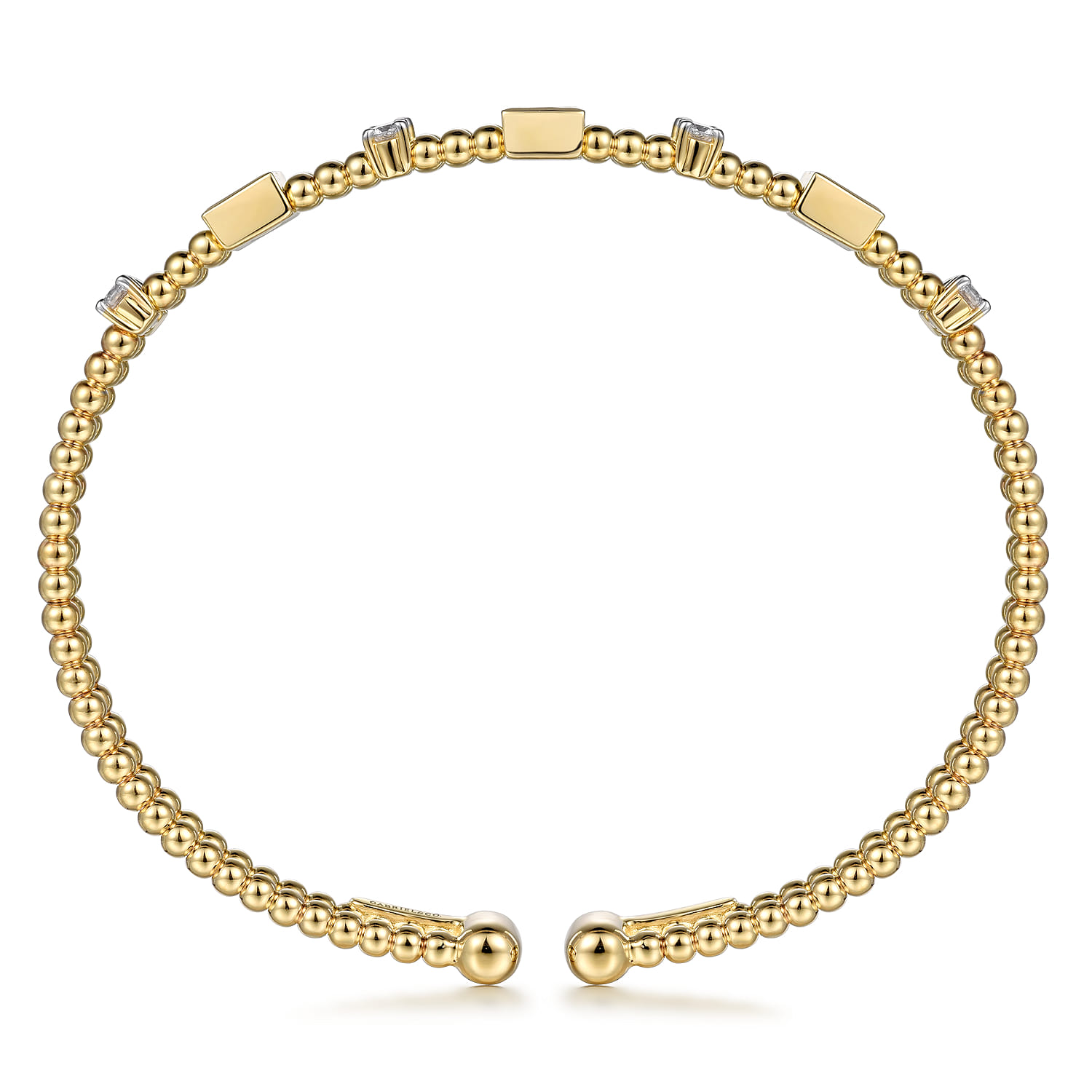 14K Yellow Gold Bujukan Double Rows Baguette Diamond Fashion Bangle - 0.75 ct - Shot 3