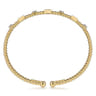 14K Yellow Gold Bujukan Double Rows Baguette Diamond Fashion Bangle - 0.75 ct