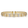 14K Yellow Gold Bujukan Double Rows Baguette Diamond Fashion Bangle - 0.75 ct