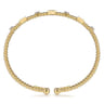 14K Yellow Gold Bujukan Double Rows Baguette Diamond Fashion Bangle - 0.75 ct