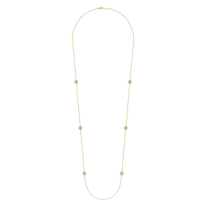 14K Yellow Gold Bujukan Double Sided Diamond Station Necklace