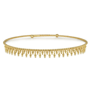 14K Yellow Gold Bujukan Drop Choker Necklace