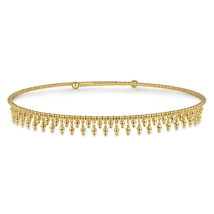 14K Yellow Gold Bujukan Drop Choker Necklace