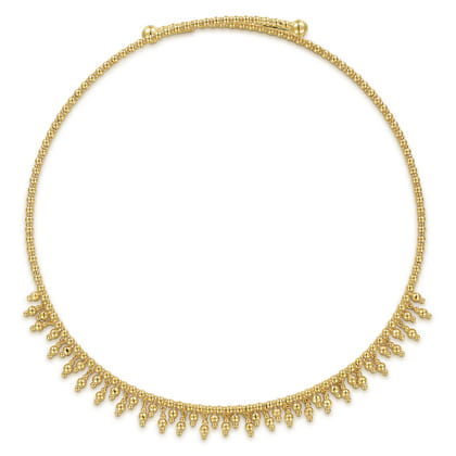 14K Yellow Gold Bujukan Drop Choker Necklace
