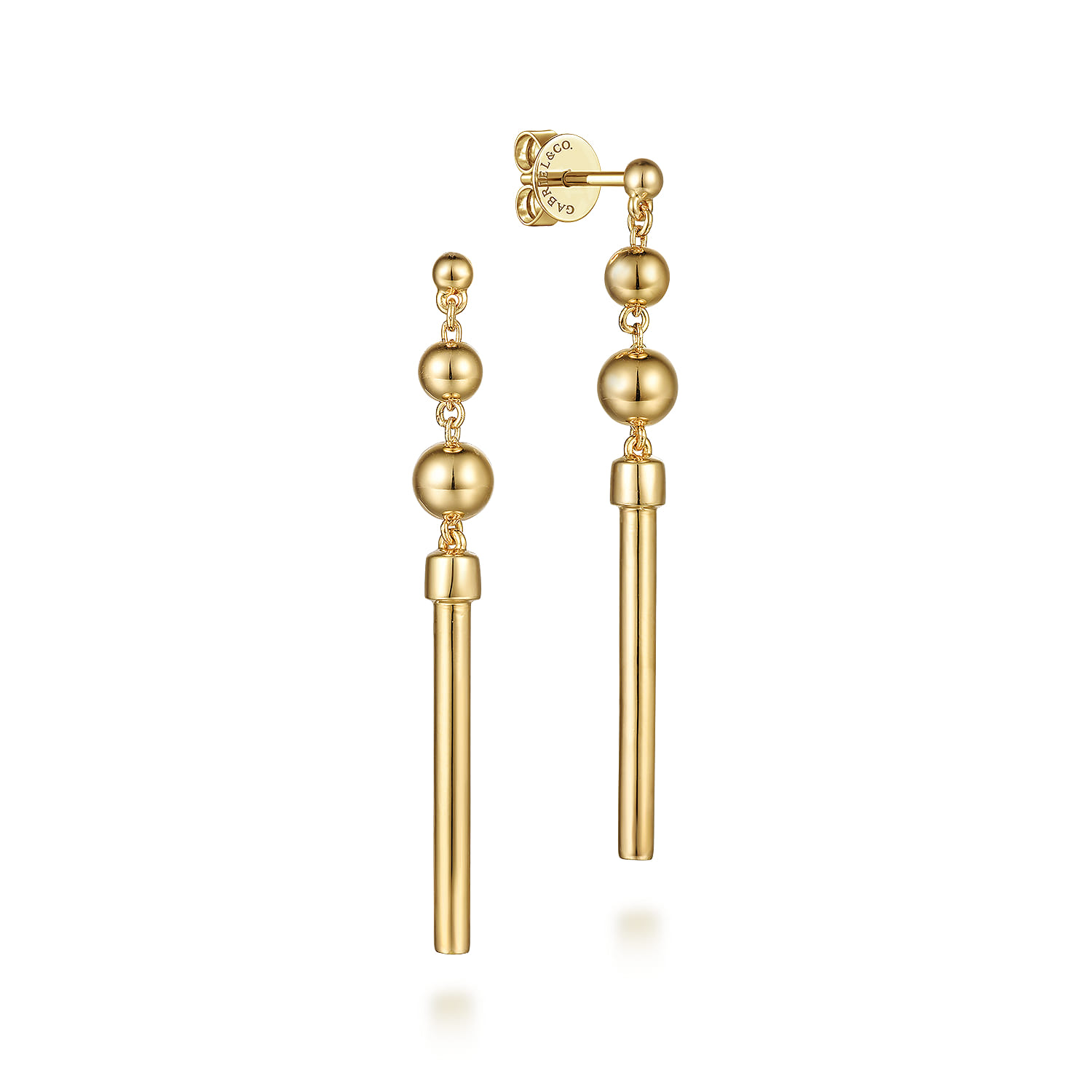 14K Yellow Gold Bujukan Drop Earrings - Shot 1