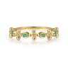 14K Yellow Gold Bujukan Emerald Stackable Ring