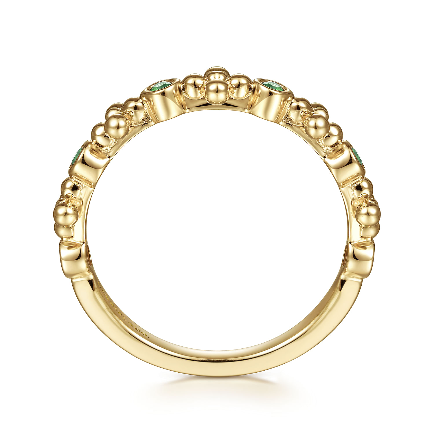 14K Yellow Gold Bujukan Emerald Stackable Ring