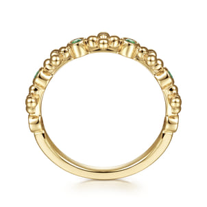 14K Yellow Gold Bujukan Emerald Stackable Ring