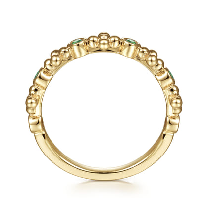 14K Yellow Gold Bujukan Emerald Stackable Ring