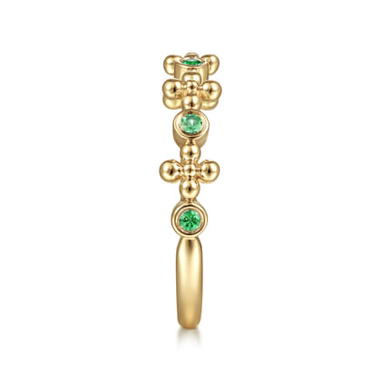 14K Yellow Gold Bujukan Emerald Stackable Ring