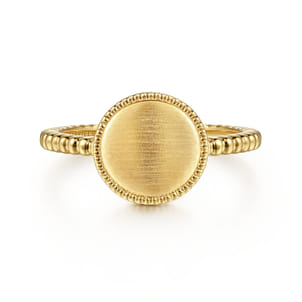 14K Yellow Gold Bujukan Engravable Signet Ring