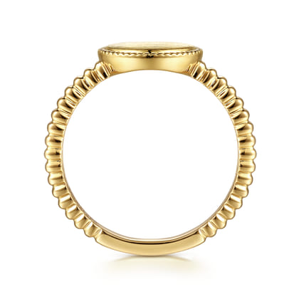 14K Yellow Gold Bujukan Engravable Signet Ring