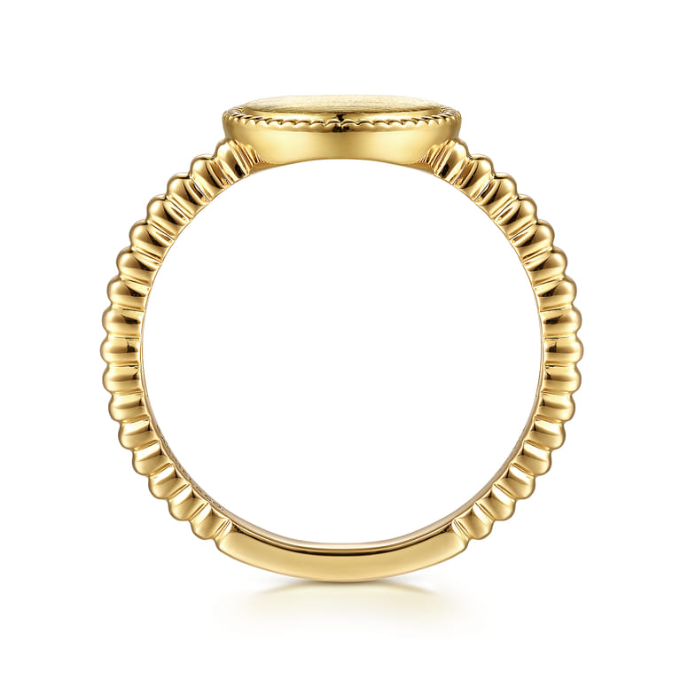 14K Yellow Gold Bujukan Engravable Signet Ring - Shot 2