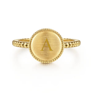 14K Yellow Gold Bujukan Engravable Signet Ring