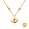 14K Yellow Gold Bujukan Evil Eye Pendant Necklace