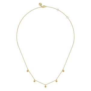14K Yellow Gold Bujukan Flower Drop Station Necklace