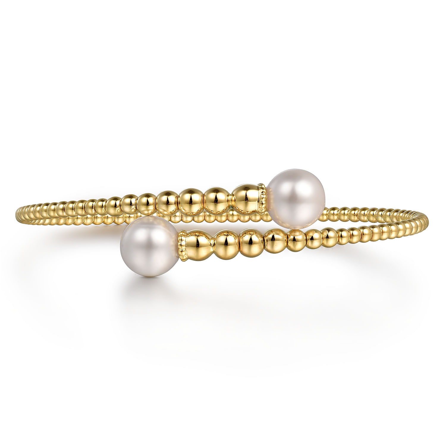 14K Yellow Gold Bujukan Fresh Water Pearl Bangle - Shot 1