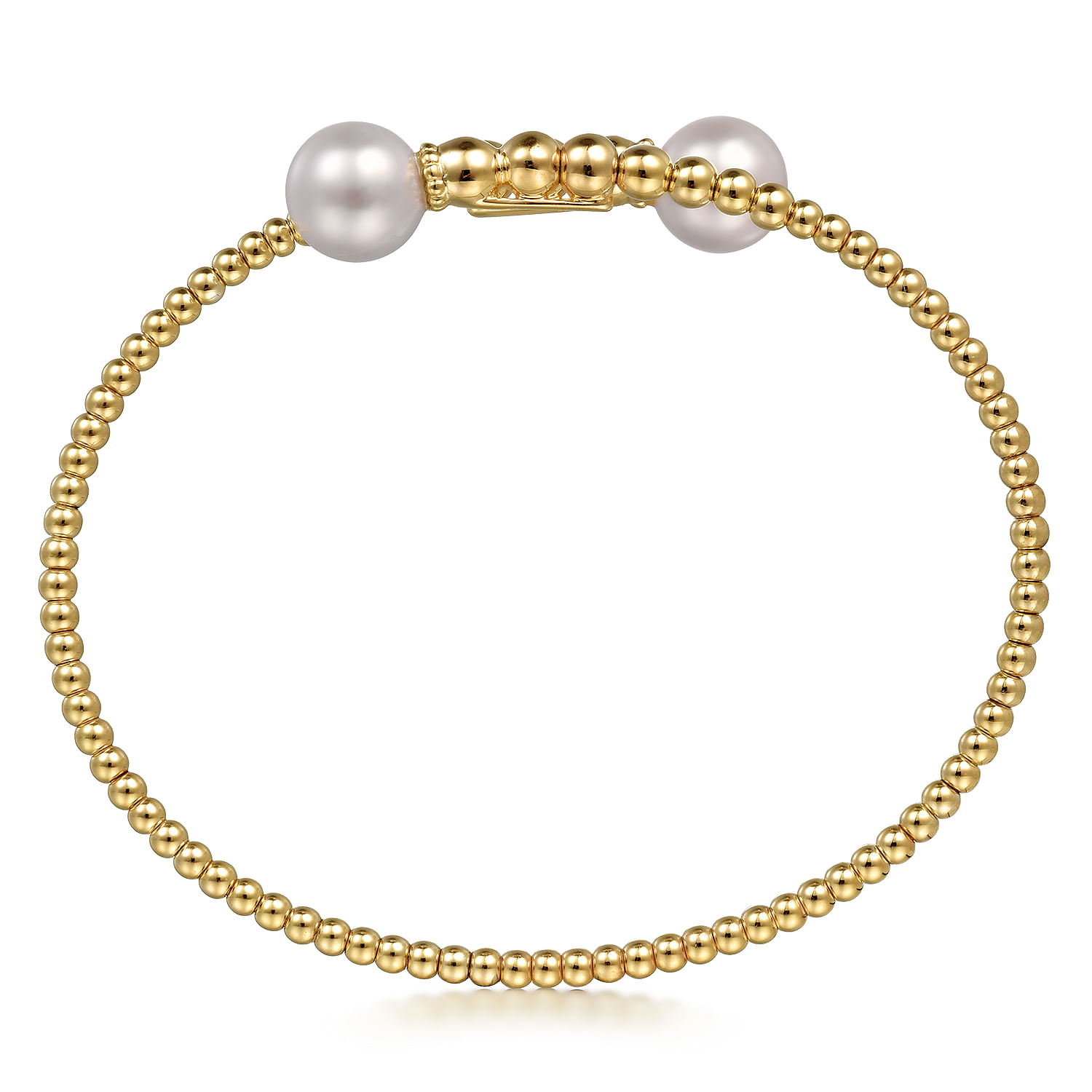 14K Yellow Gold Bujukan Fresh Water Pearl Bangle - Shot 3