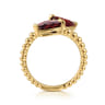 14K Yellow Gold Bujukan Garnet Bypass Ladies Ring