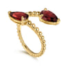 14K Yellow Gold Bujukan Garnet Bypass Ladies Ring