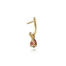 14K Yellow Gold Bujukan Garnet J Hoop Earrings