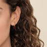 14K Yellow Gold Bujukan Garnet J Hoop Earrings