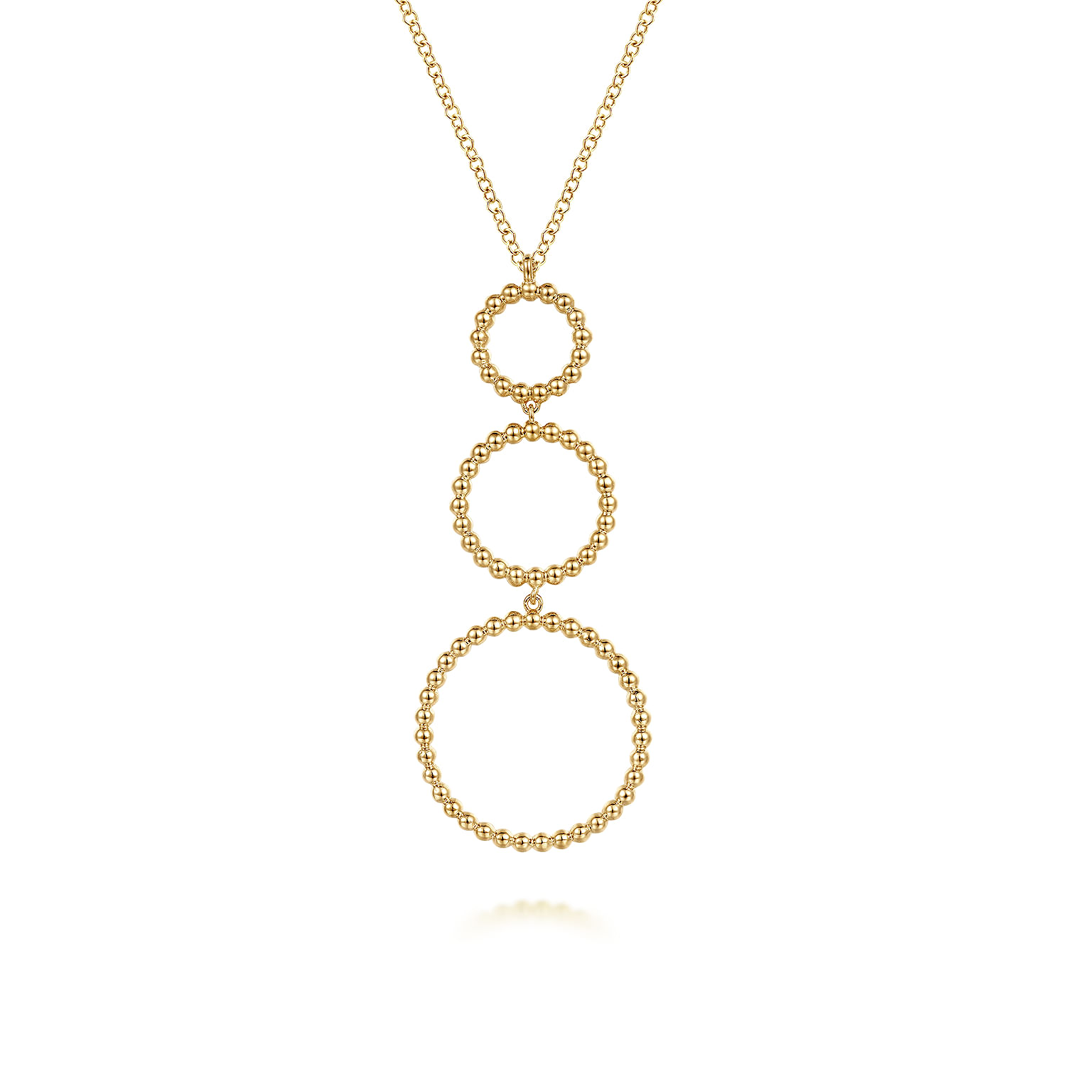 14K Yellow Gold Bujukan Graduating Circles Necklace