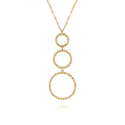 14K Yellow Gold Bujukan Graduating Circles Necklace