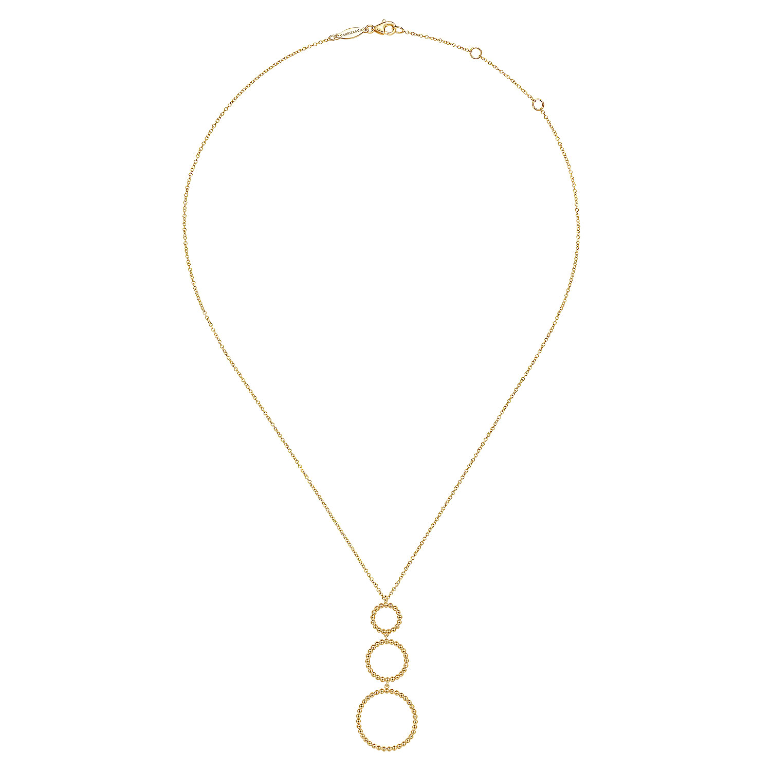 14K Yellow Gold Bujukan Graduating Circles Necklace