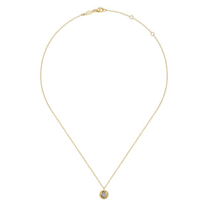 14K Yellow Gold Bujukan Heart Pendant Necklace with Diamonds