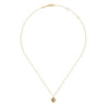 14K Yellow Gold Bujukan Heart Pendant Necklace with Diamonds - 0.05 ct