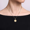 14K Yellow Gold Bujukan Hexagon Personalized Medallion Pendant With Detachable Bail