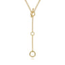 14K Yellow Gold Bujukan Hollow Tube Y-Knot Necklace