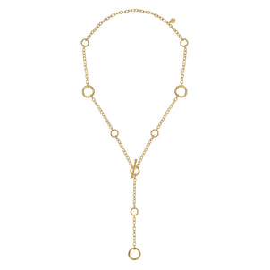 14K Yellow Gold Bujukan Hollow Tube Y-Knot Necklace
