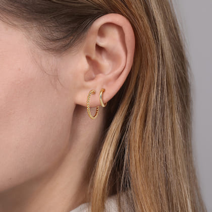 14K Yellow Gold Bujukan Hoop And Ear Cuffs