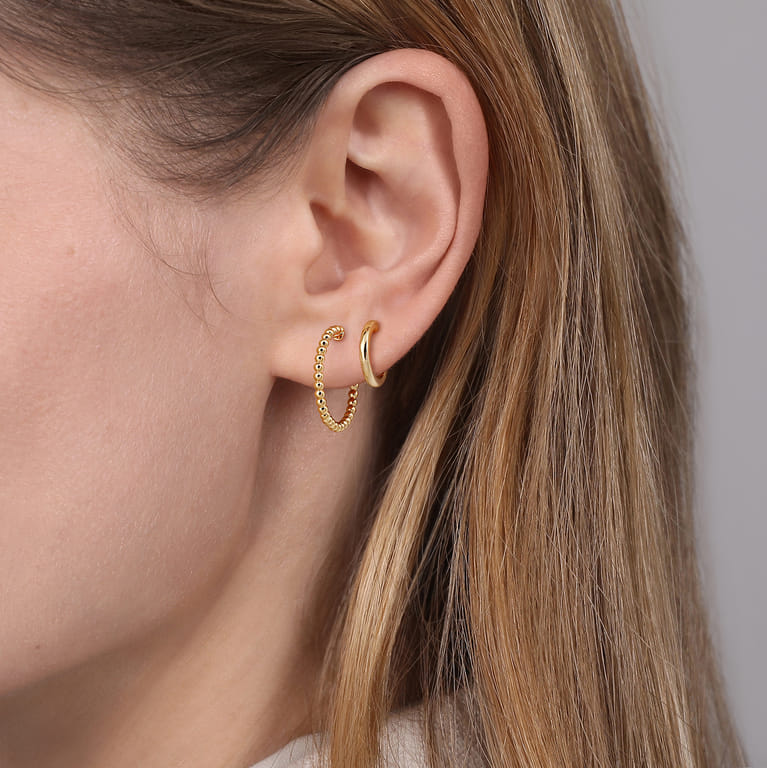 14K Yellow Gold Bujukan Hoop And Ear Cuffs - Shot 2