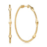 14K Yellow Gold Bujukan Hoop Pyramid Earrings in size 50mm