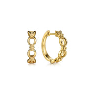 14K Yellow Gold Bujukan Huggie Earrings
