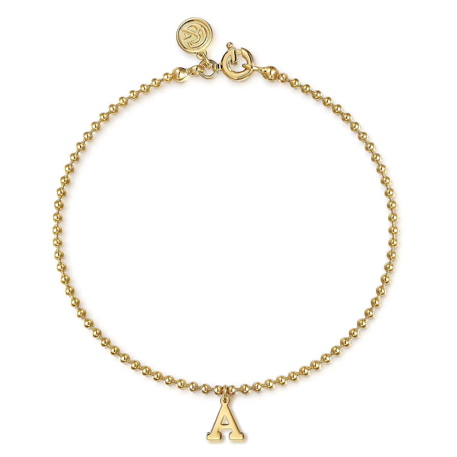 14K Yellow Gold Bujukan Initial A Bracelet