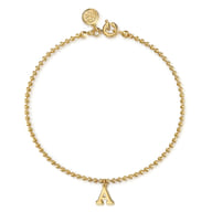 14K Yellow Gold Bujukan Initial A Bracelet