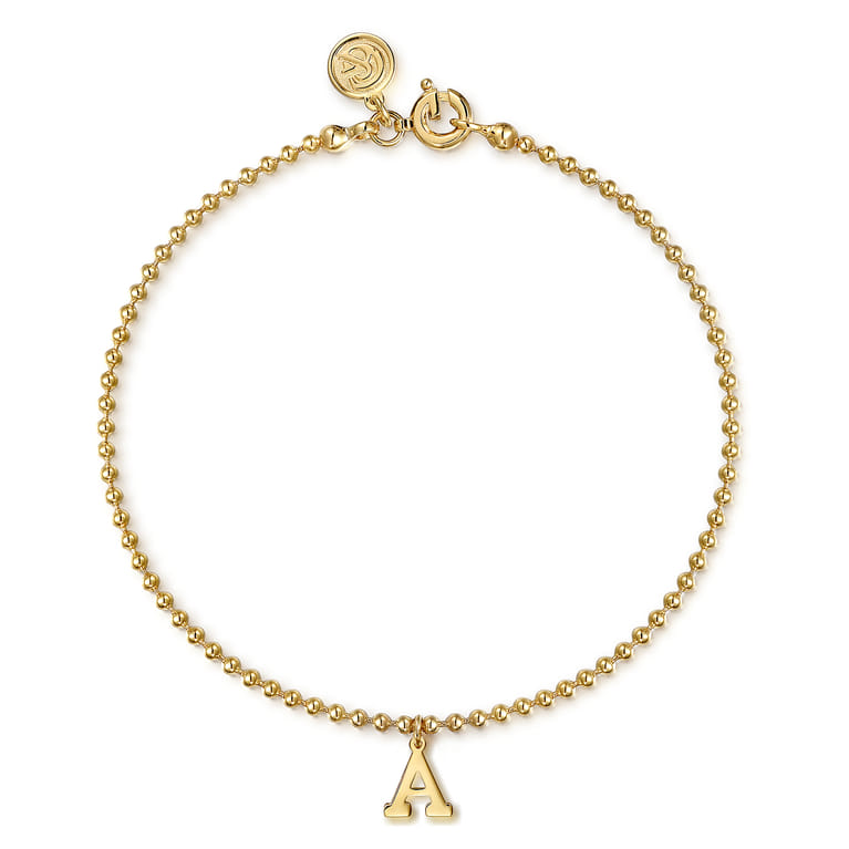 14K Yellow Gold Bujukan Initial A Bracelet - Shot 1
