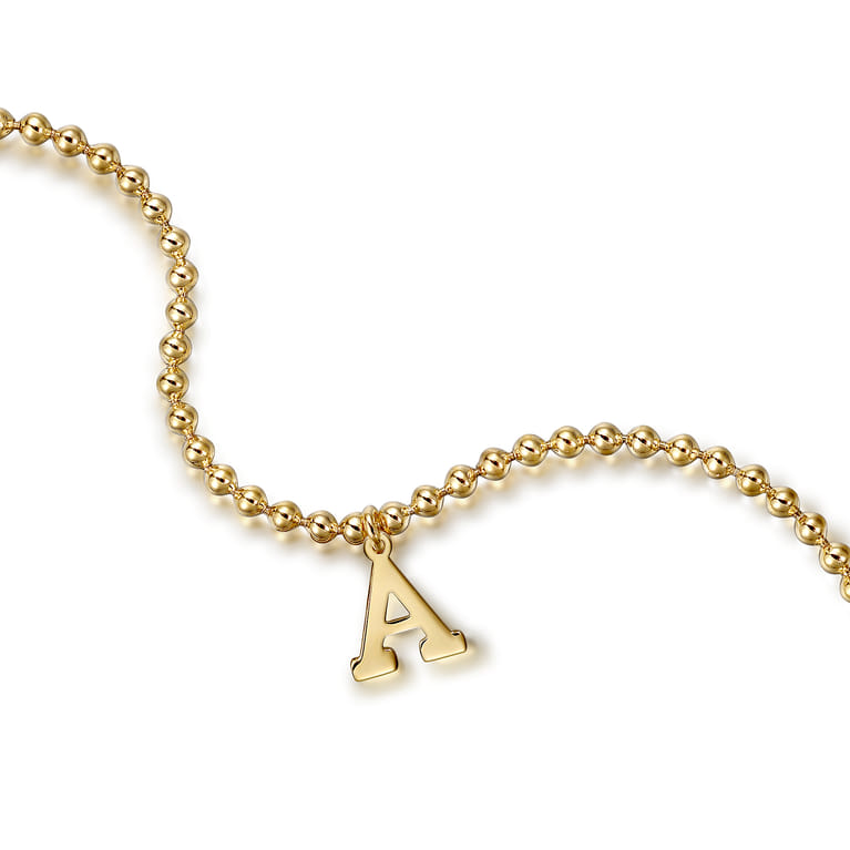 14K Yellow Gold Bujukan Initial A Bracelet - Shot 4