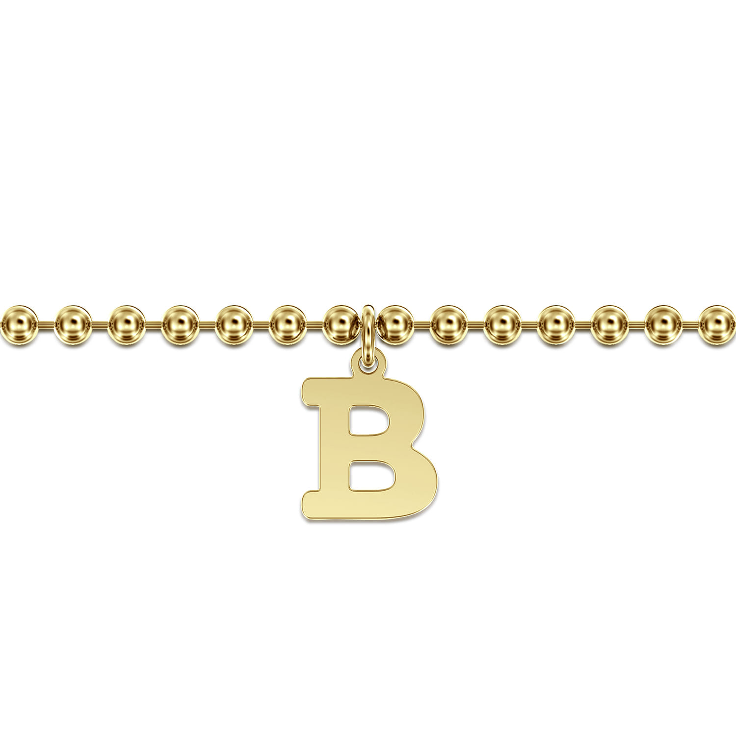 14K Yellow Gold Bujukan Initial B Bracelet - Shot 2
