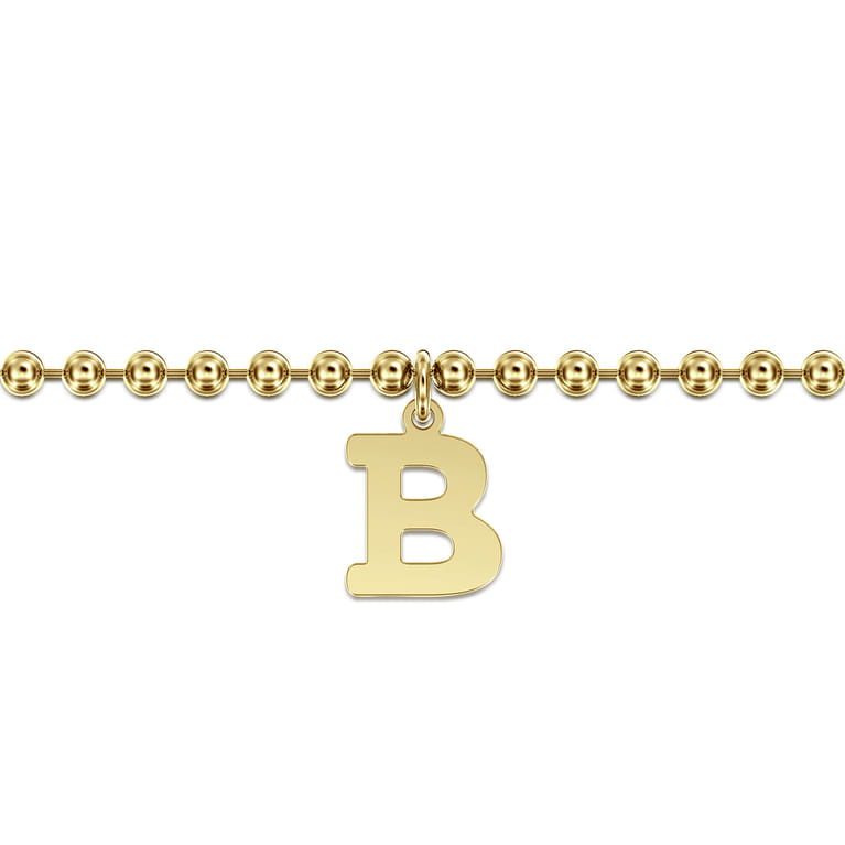 14K Yellow Gold Bujukan Initial B Bracelet - Shot 2