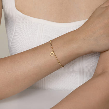 14K Yellow Gold Bujukan Initial C Bracelet