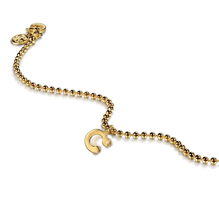 14K Yellow Gold Bujukan Initial C Bracelet - Shot 4